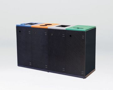 Station pour 4x 80 litres flux sur socle avec portes