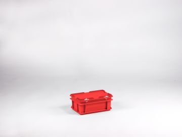 Caisse plastique avec couvercle 300x200x133 mm 5 litres ROUGE