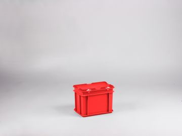 Caisse plastique avec couvercle 300x200x230 mm 9 litres ROUGE