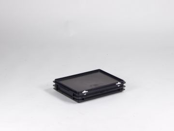 Bac gerbable ESD avec couvercle 400x300x75 mm 6 litres