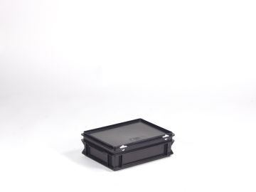 Bac gerbable ESD avec couvercle 400x300x135 mm 10 litres