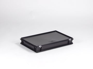 Bac gerbable ESD avec couvercle 600x400x85 mm 14 litres