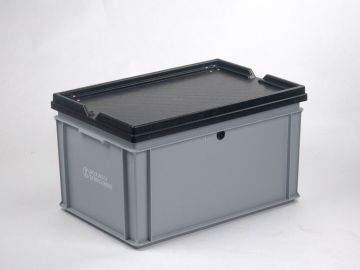 Caisse plastique ADR 4H2 600x400x350 mm 60L avec serrure triangulaire