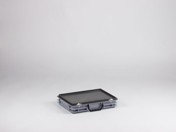 Mallette de transport plastique plate 400x300x80 mm 6L GRIS