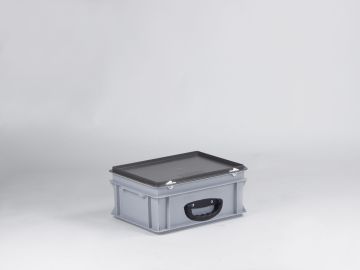 Mallette de transport 400x300x185 mm 15L poignée charge lourde GRIS