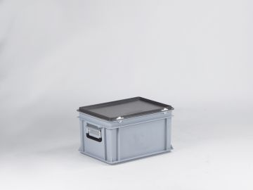 Malle de rangement plastique 400x300x235 mm 20L poignées alu GRIS