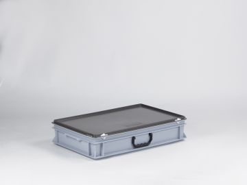 Mallette en plastique E-Line 600x400x135 mm 20 lt 1 poignée, GRIS