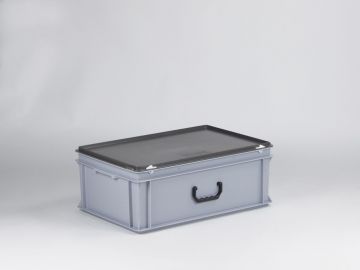 Mallette de transport plastique 600x400x235 mm 40L GRIS