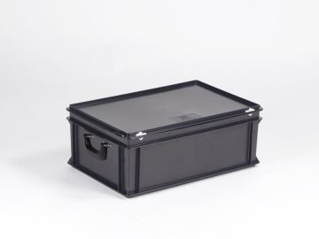 Malle gerbable ESD 600x400x235 mm 40L poignées alu