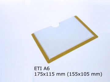 Porte-étiquette adhésif transparent A6 paysage 155x105 mm