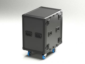 Flight case 16U Rack-Case, 19", 574x804x973 mm, cadre standard  sur roulettes