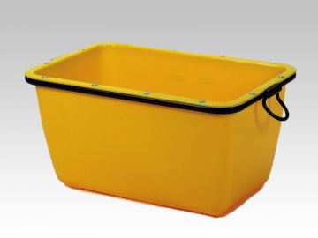 Bac à mortier plastique, ciment 200 lt avec anses, jaune