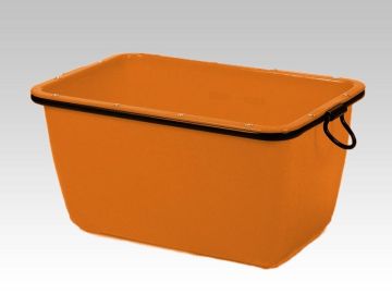 Bac à mortier plastique, ciment 200 lt avec anses, orange