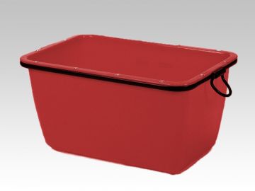 Bac à mortier plastique, ciment 200 lt avec anses, rouge