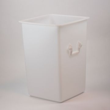 Grand bac alimentaire carré 50x50x72 cm 125 litres BLANC