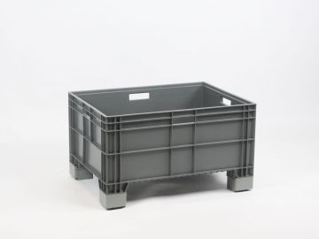 Grande caisse plastique 140L 800x600x460 mm sur 4 pieds gris foncé