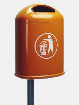 Poubelle urbaine extérieur métal ORANGE 40 litres
