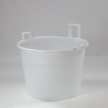 Baquet plastique alimentaire rond 75 litres BLANC