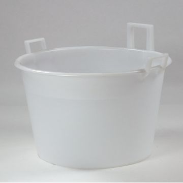 Baquet plastique grande taille alimentaire rond 160 litres BLANC