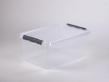 Boîte de rangement transparent avec couvercle 45L 600x400x260 mm