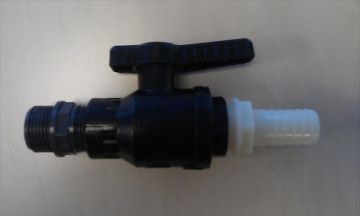 Robinet de vidange pour caisse palette 1 pouce avec sorti droite
