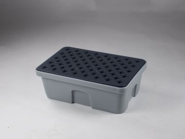 Bac de rétention laboratoire 40L caillebotis plastique 635x415x210 mm