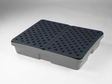 Bac de rétention laboratoire 60L caillebotis plastique 810x640x150 mm