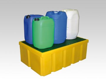 Bac de rétention plastique 200L caillebotis plastique 990x645x350 mm