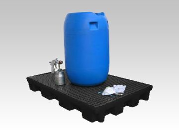 Bac de rétention avec caillebotis plastique 120 lt 1270x825x150 mm