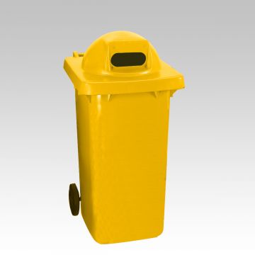 Conteneur poubelle tri sélectif extérieur 240L JAUNE ouverture ovale
