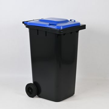 Conteneur poubelle 240 litres GRIS couvercle BLEU