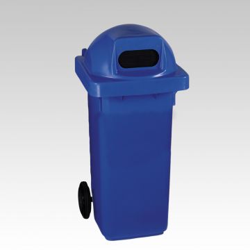 Conteneur poubelle tri sélectif extérieur 120L BLEU ouverture ovale