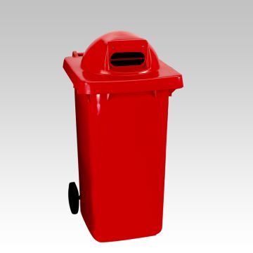 Conteneur poubelle tri sélectif extérieur 240L ROUGE recyclage papier