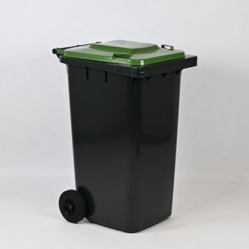 Conteneur poubelle 240 litres GRIS couvercle VERT