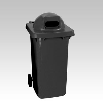 Conteneur à déchets tri sélectif 240 litres gris avec ouverture ovale