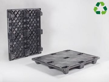 Palette plastique 100x120 pleine emboitable noir 3000/1000/- kg