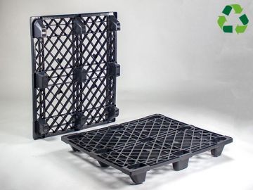 Palette plastique 100x120 emboitable noir 1600/1000/- kg