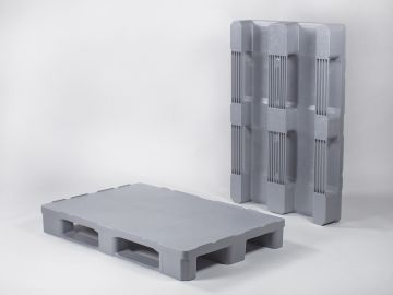 Palette plastique 80x120 pleine alimentaire gris 4000/2000/1000 kg