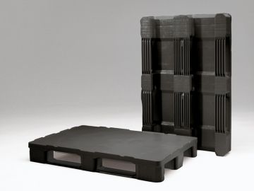 Palette Europe plastique 80x120 pleine noir 4000/2000/1000 kg