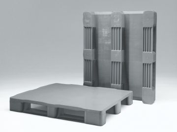 Palette plastique 100x120 pleine gris alimentaire 5000/2500/1250 kg