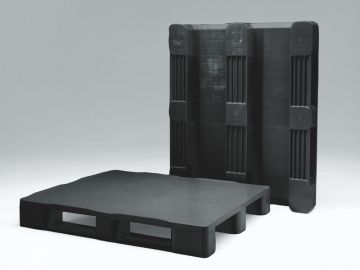 Palette plastique 100x120 pleine noir 5000/2500/1250 kg