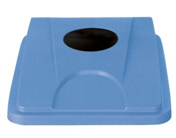 Couvercle poubelle de tri avec ouverture ronde BLEUE