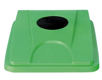 Couvercle avec ouverture ronde, 455x330x65 mm, vert