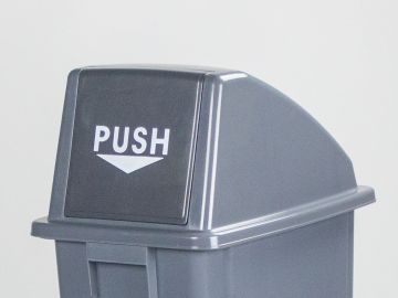 Couvercle à clapet PUSH pour poubelle tri sélectif GRISE