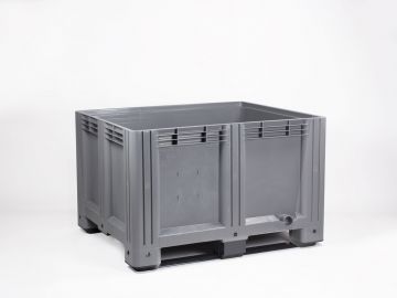 Palox plastique alimentaire étanche 120x100x78 cm 610L 2 patins