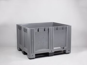 Palox plastique 100x120x78 cm 610 litres alimentaire étanche 3 semelles GRIS