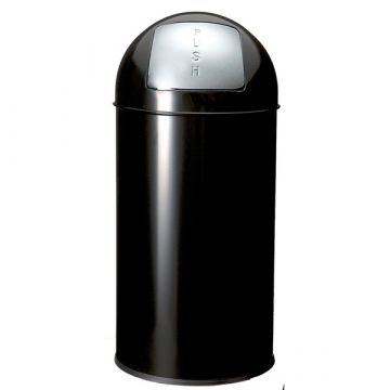 Poubelle PUSH métal 40L ø35x74 cm NOIRE