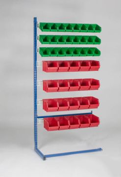 Etagère avec 44 bac à bec, 900x410x1810 mm, type L, élement suivant