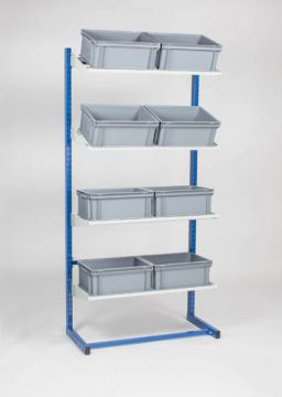Etagère avec 8 bacs norme Europe, 900x410xh1810 mm, élement départ