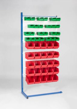 Etagère avec 50 bacs à bec, 900x410xh1810 mm, type L, élement suivant